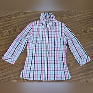 Blue Willi's Gingham Plaid Zip Longsleeve Womens 36